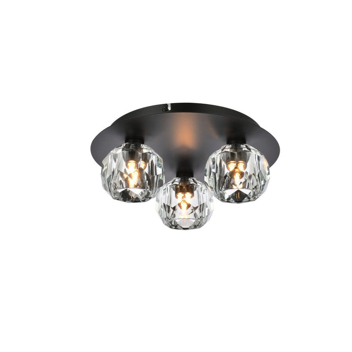 Elegant Graham 3509F12BK Ceiling Light - Black And Clear