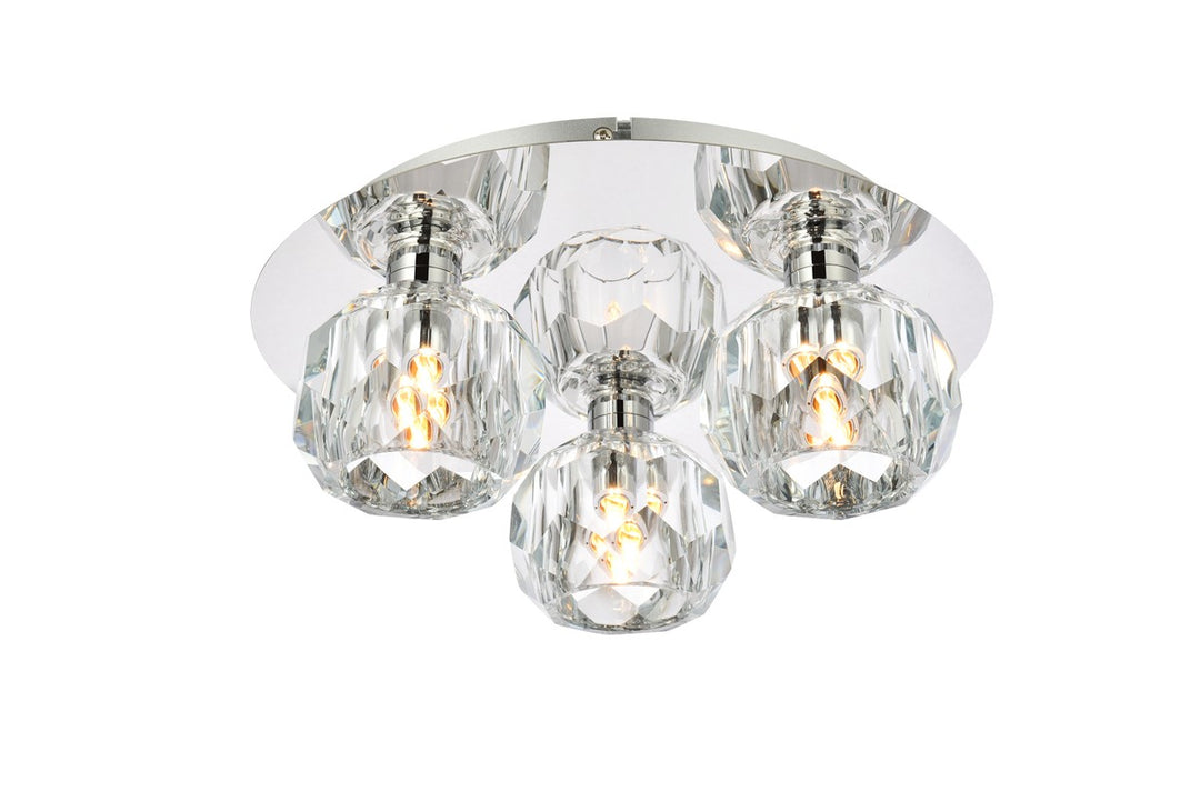 Elegant Graham 3509F12C Ceiling Light - Chrome And Clear