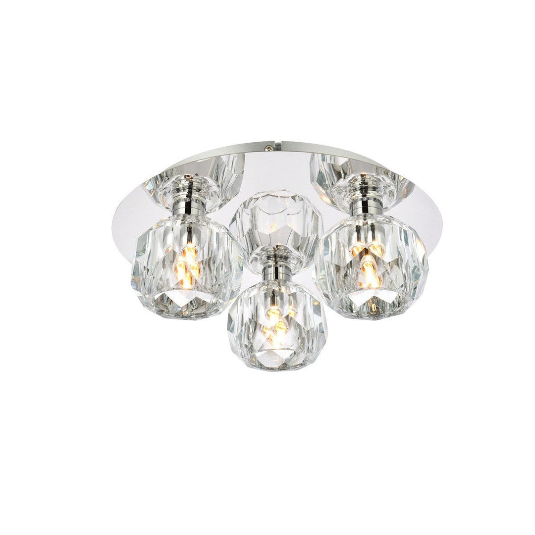 Elegant Graham 3509F12C Ceiling Light - Chrome And Clear