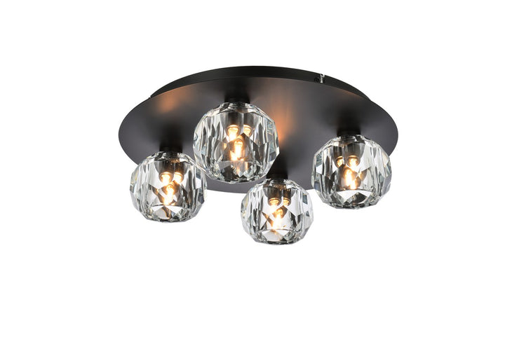 Elegant Graham 3509F14BK Ceiling Light - Black And Clear