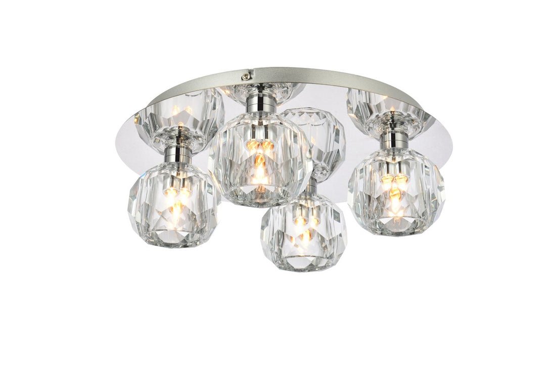 Elegant Graham 3509F14C Ceiling Light - Chrome And Clear