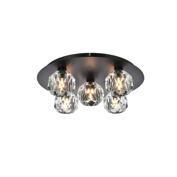 Elegant Graham 3509F16BK Ceiling Light - Black And Clear