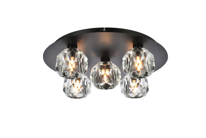 Elegant Graham 3509F16BK Ceiling Light - Black And Clear