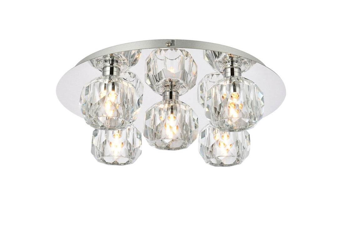 Elegant Graham 3509F16C Ceiling Light - Chrome And Clear