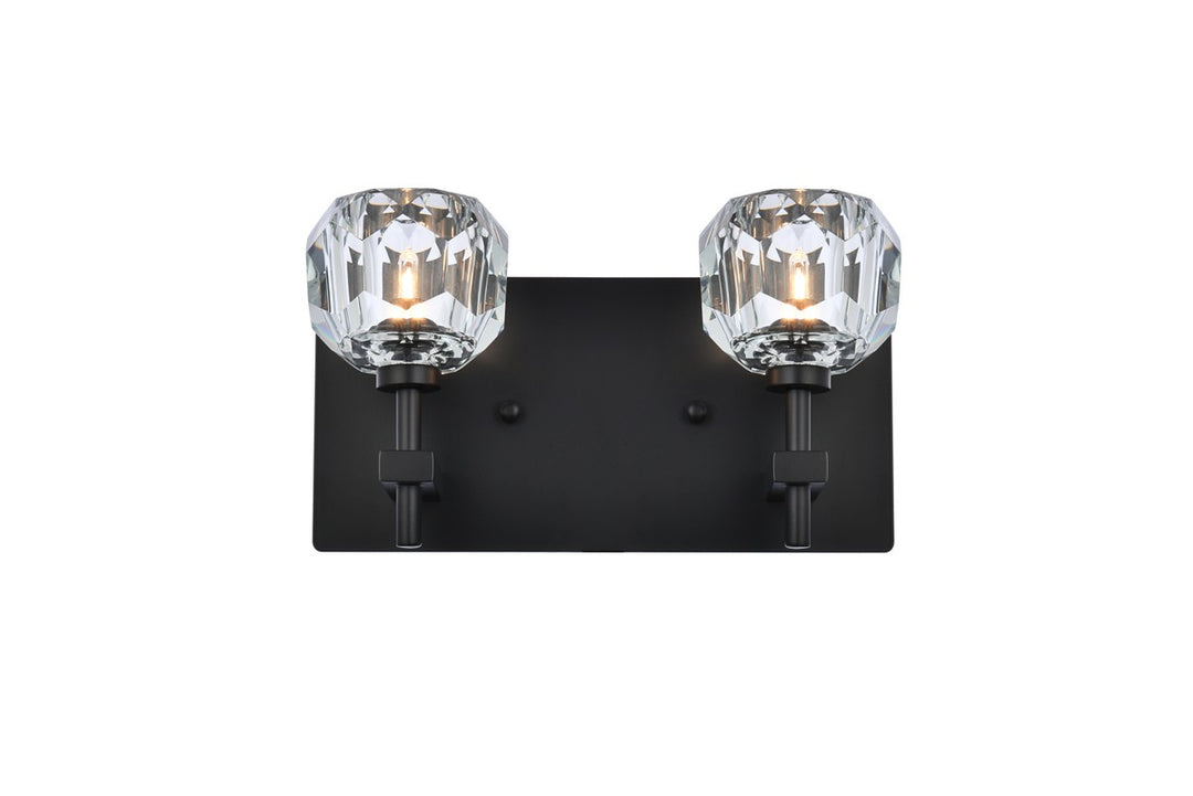 Elegant Graham 3509W11BK Wall Sconce Light - Black And Clear