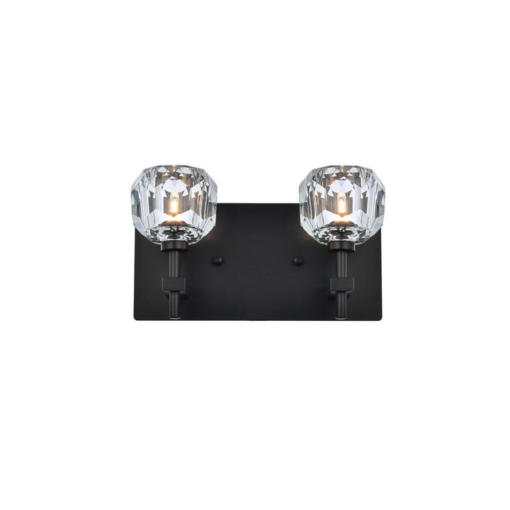 Elegant Graham 3509W11BK Wall Sconce Light - Black And Clear