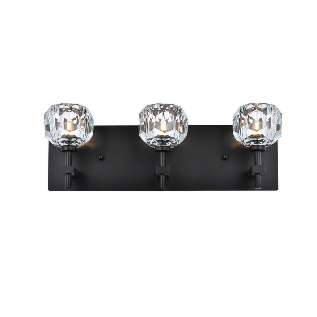 Elegant Graham 3509W18BK Wall Sconce Light - Black And Clear