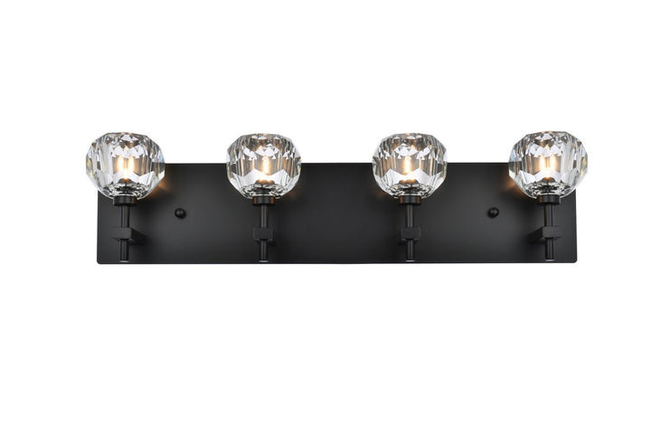 Elegant Graham 3509W25BK Wall Sconce Light - Black And Clear