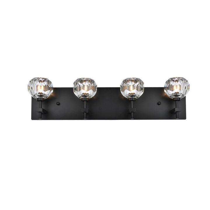 Elegant Graham 3509W25BK Wall Sconce Light - Black And Clear