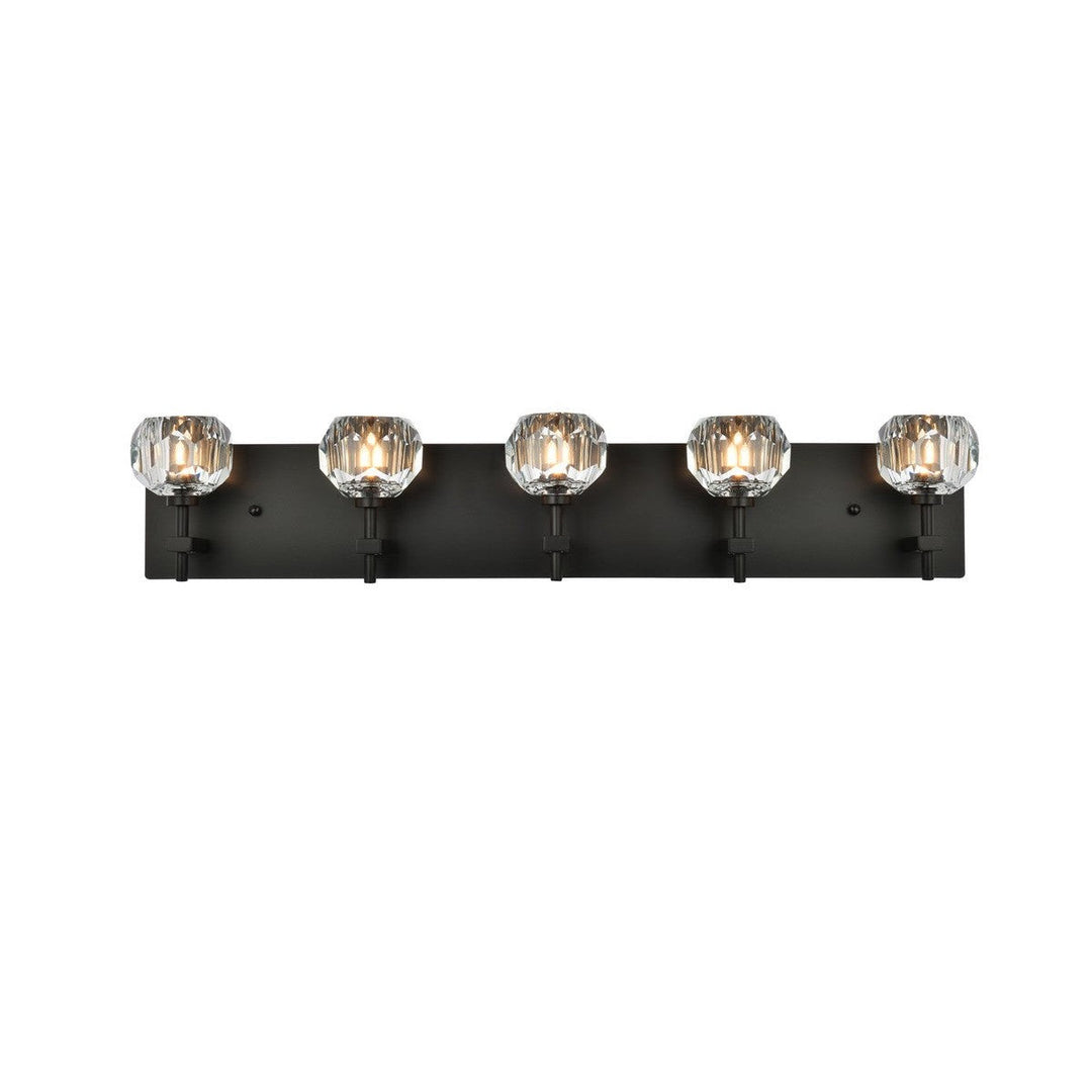 Elegant Graham 3509W32BK Wall Sconce Light - Black And Clear