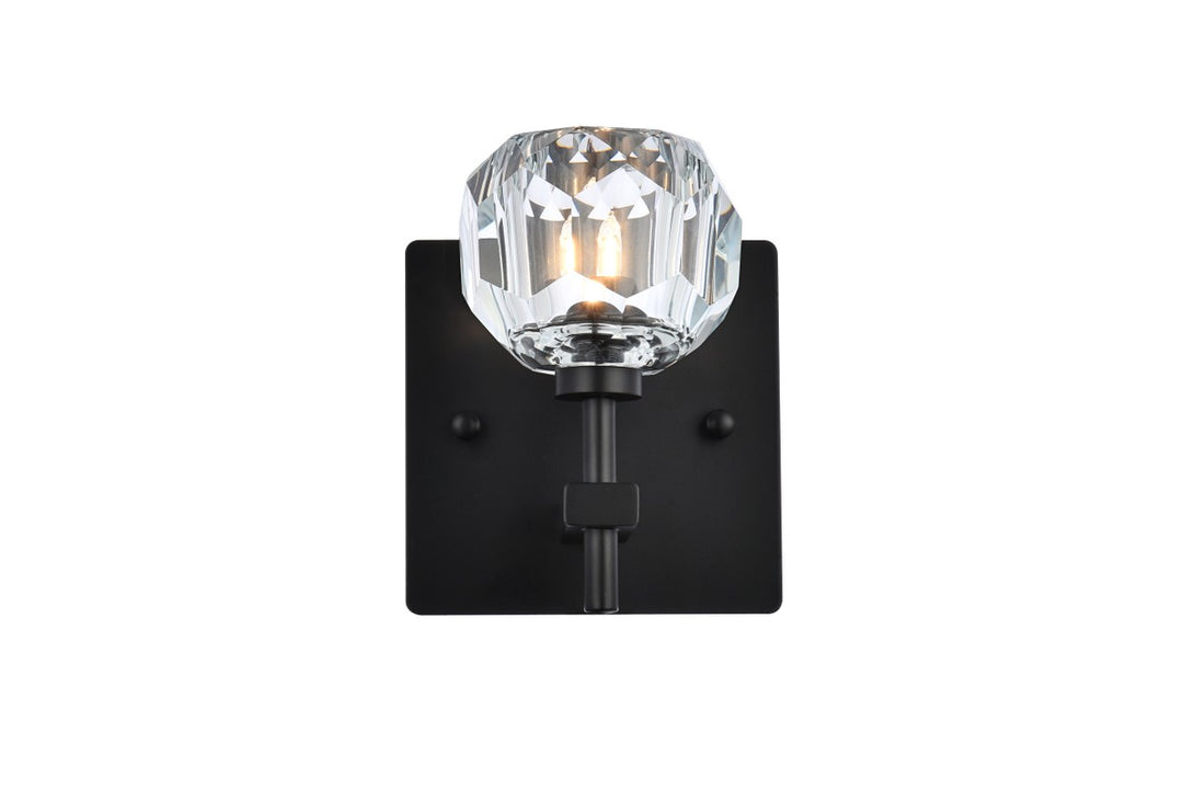 Elegant Graham 3509W6BK Wall Sconce Light - Black And Clear