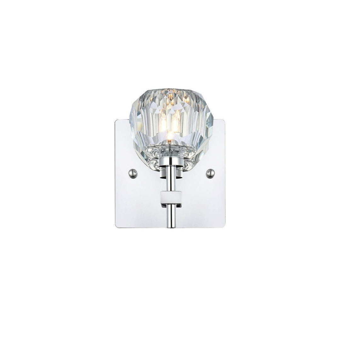 Elegant Graham 3509W6C Wall Sconce Light - Chrome And Clear