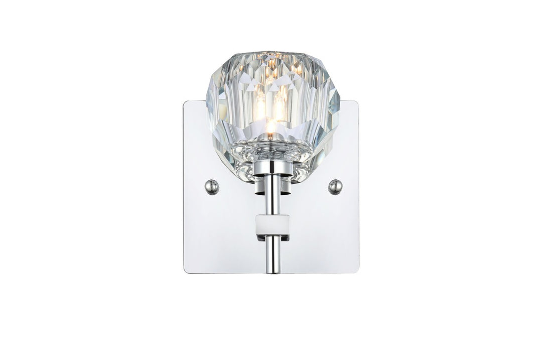 Elegant Graham 3509W6C Wall Sconce Light - Chrome And Clear