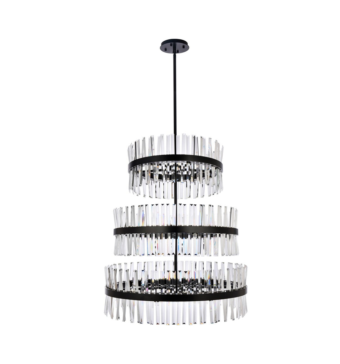 Elegant Serephina 6200G36L3BK Chandelier Light - Black