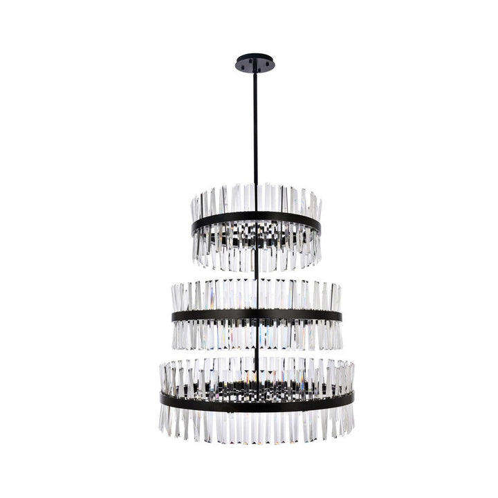 Elegant Serephina 6200G36L3BK Chandelier Light - Black