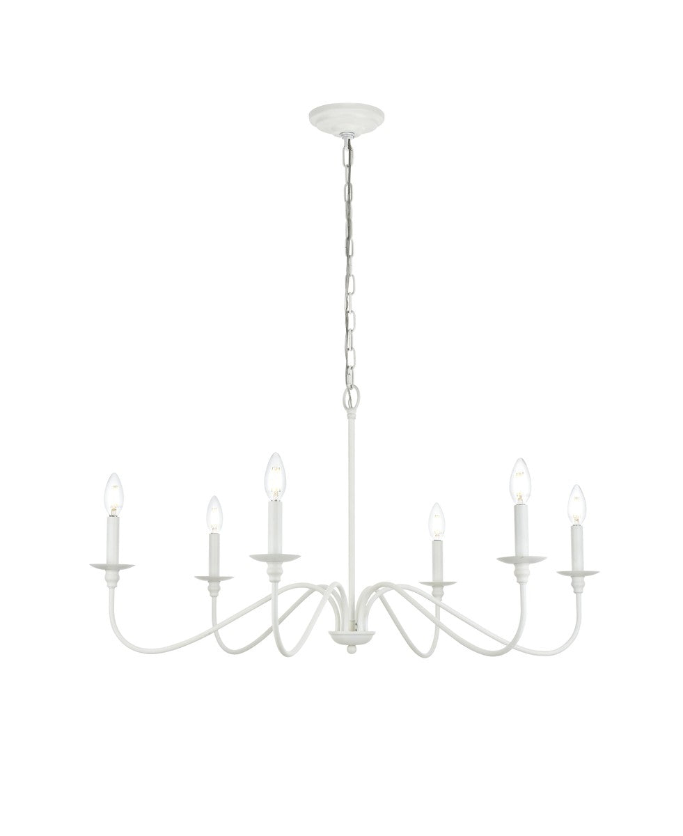 Elegant Rohan LD5056D30WH Chandelier Light - White