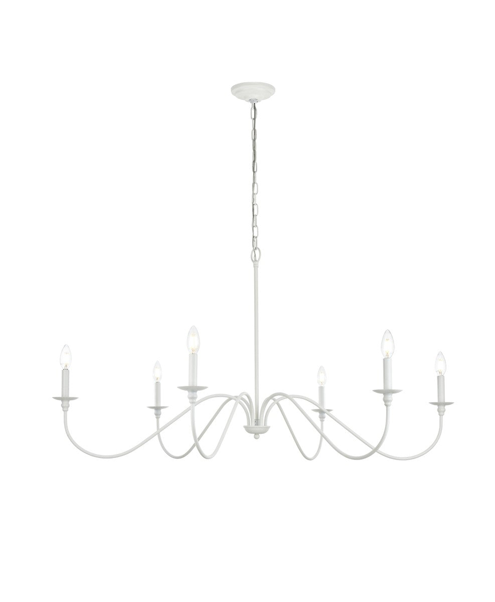 Elegant Rohan LD5056D48WH Chandelier Light - White