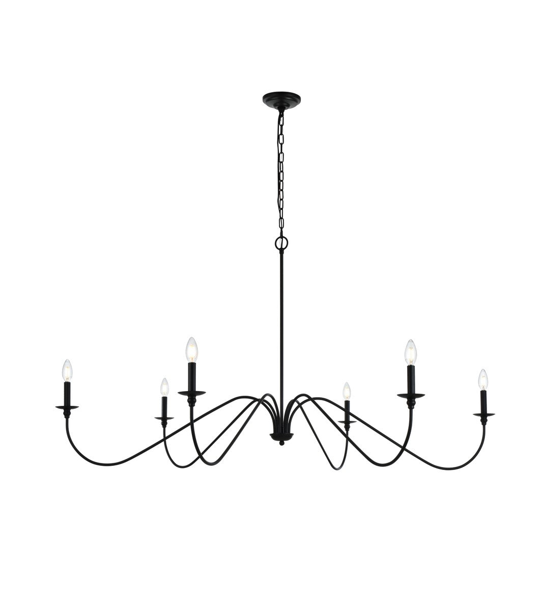 Elegant Rohan LD5056D60MB Chandelier Light - Matte Black