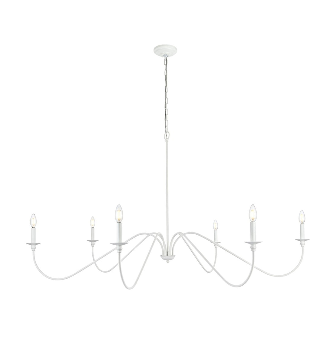 Elegant Rohan LD5056D60WH Chandelier Light - White