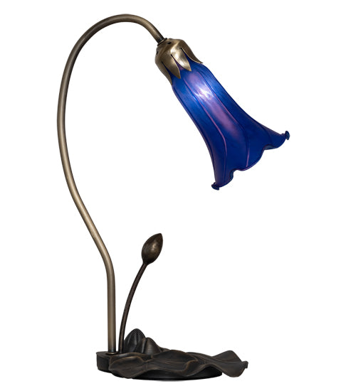 Meyda Tiffany Lighting 13739 Blue One Light Accent Lamp Lamp Bronze / Dark