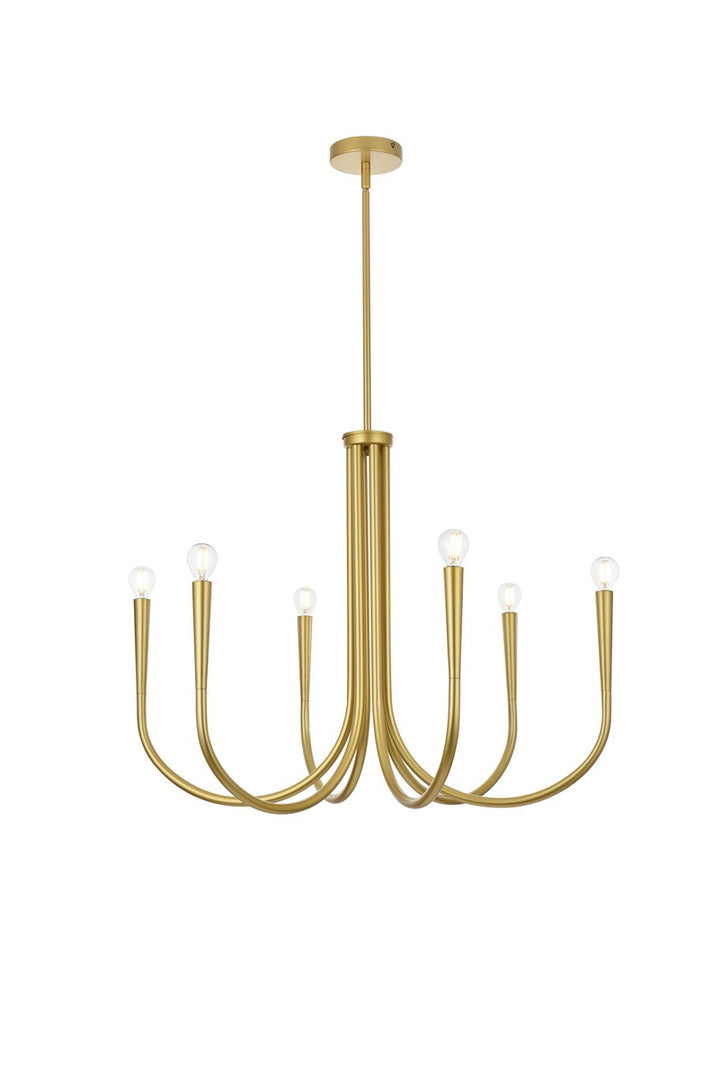 Elegant Layne LD722D30BR Chandelier Light - Brass