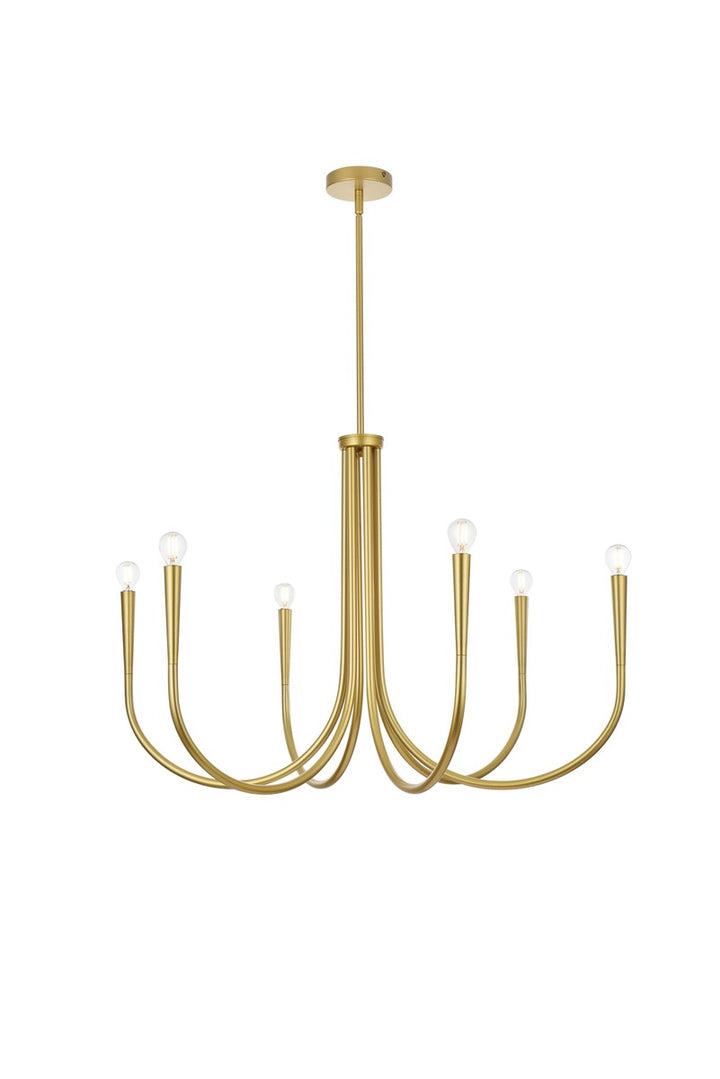 Elegant Layne LD722D36BR Chandelier Light - Brass