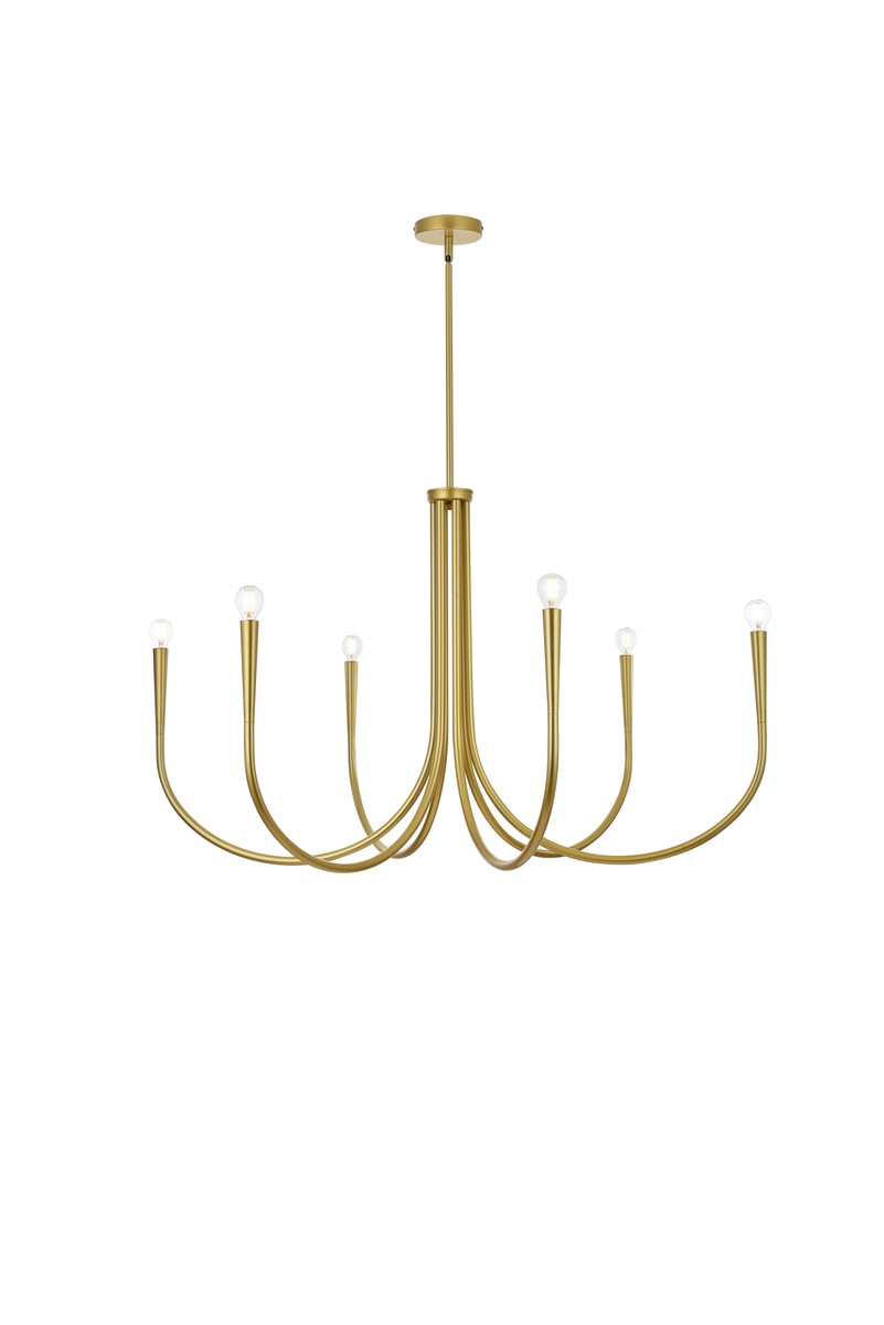 Elegant Layne LD722D42BR Chandelier Light - Brass