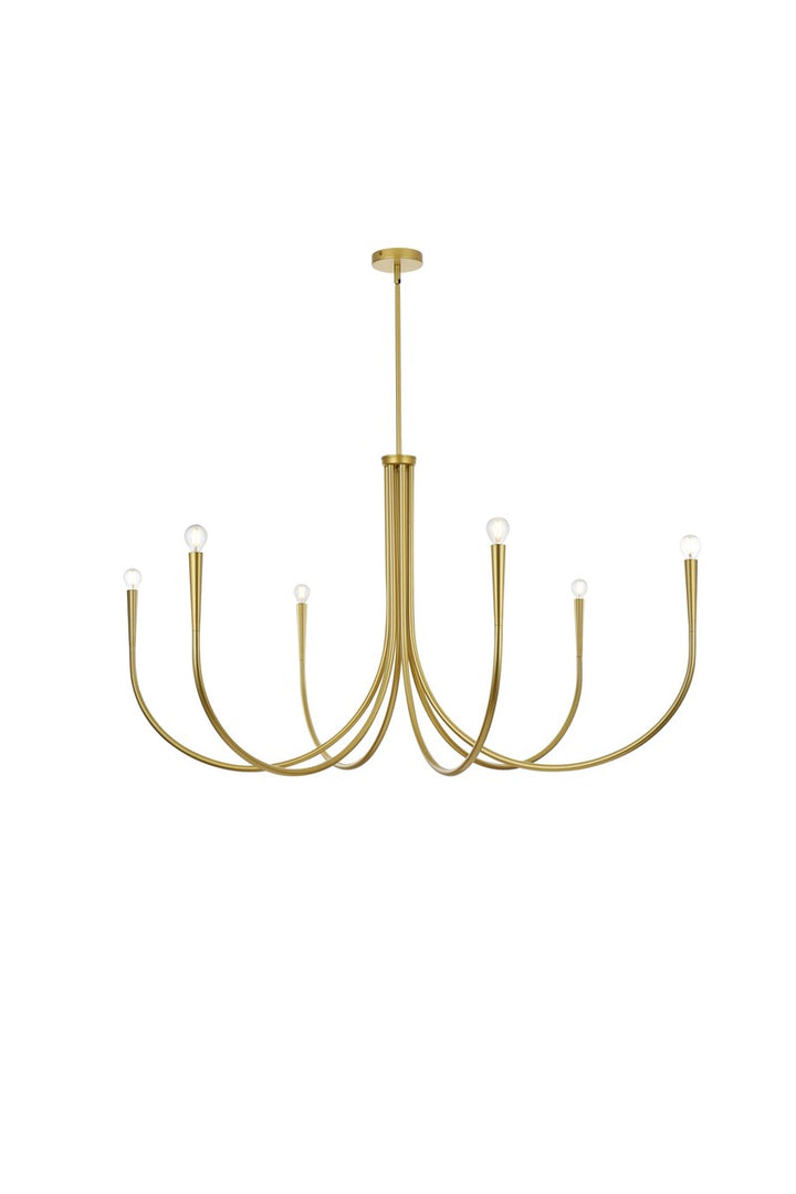 Elegant Layne LD722D55BR Chandelier Light - Brass