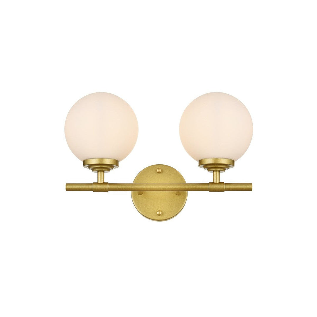 Elegant Ansley LD7301W15BRA Bath Vanity Light 15 in. wide - Brass And Frosted White