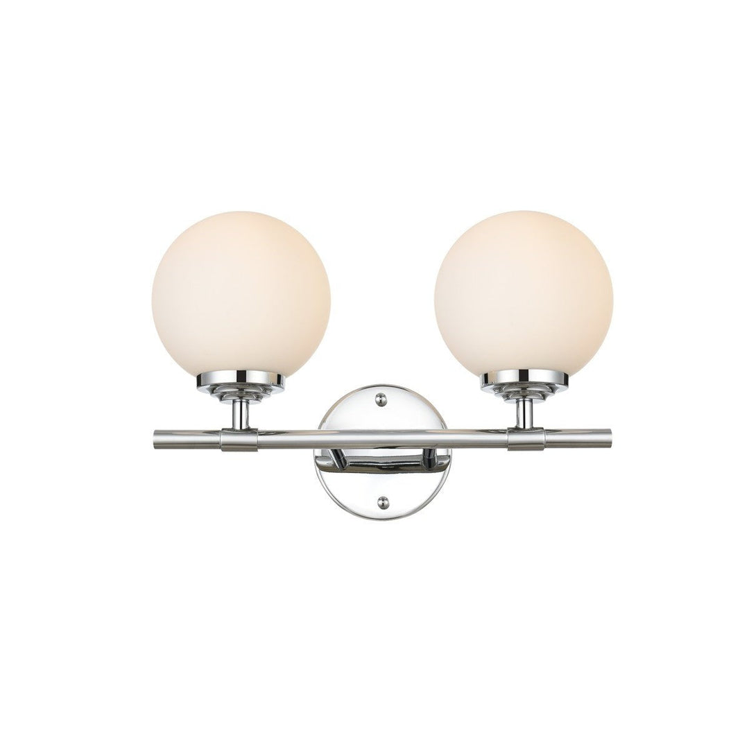 Elegant Ansley LD7301W15CH Bath Vanity Light 15 in. wide - Chrome And Frosted White