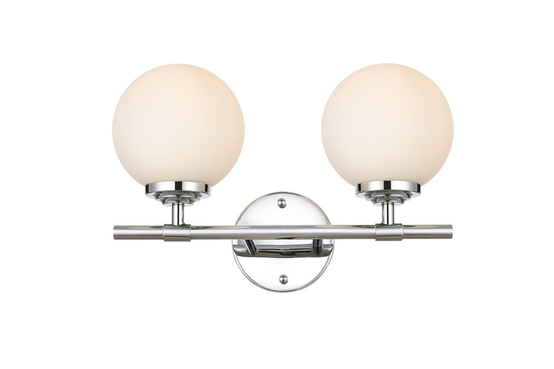 Elegant Ansley LD7301W15CH Bath Vanity Light 15 in. wide - Chrome And Frosted White