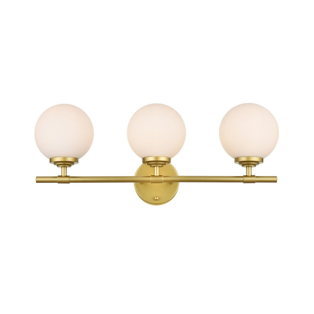 Elegant Ansley LD7301W24BRA Bath Vanity Light 24 in. wide - Brass And Frosted White