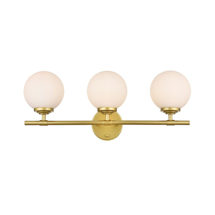 Elegant Ansley LD7301W24BRA Bath Vanity Light 24 in. wide - Brass And Frosted White