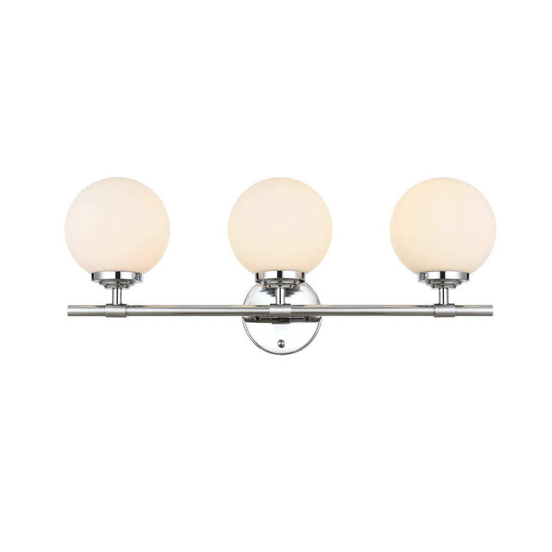 Elegant Ansley LD7301W24CH Bath Vanity Light 24 in. wide - Chrome And Frosted White