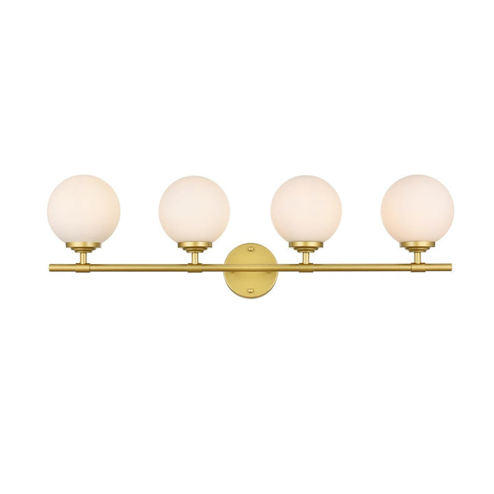 Elegant Ansley LD7301W33BRA Bath Vanity Light 33 in. wide - Brass And Frosted White