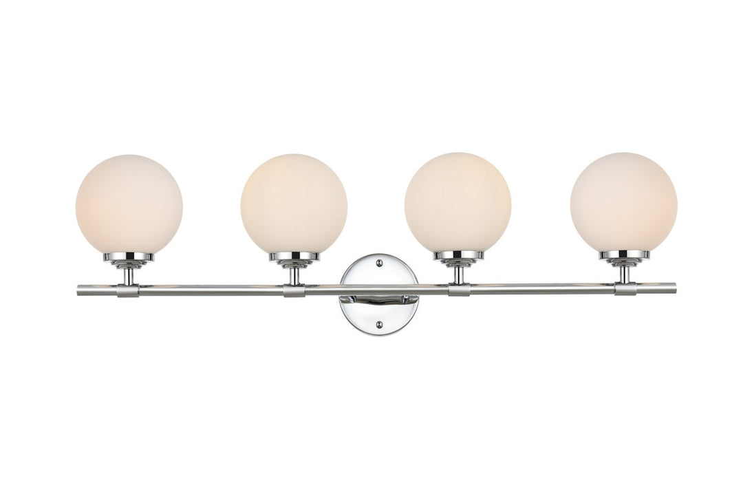 Elegant Ansley LD7301W33CH Bath Vanity Light 33 in. wide - Chrome And Frosted White