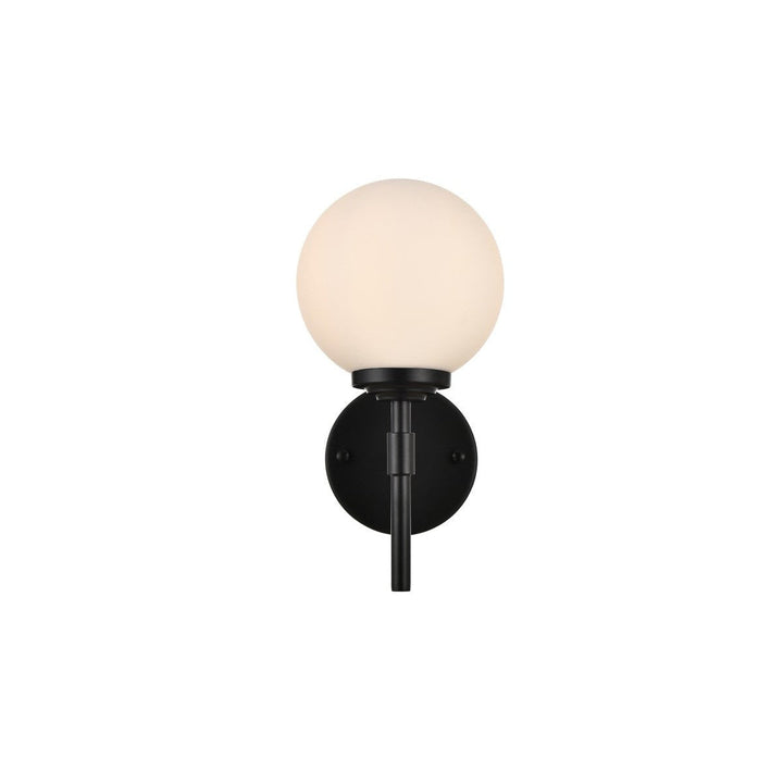 Elegant Ansley LD7301W6BLK Bath Vanity Light 6 in. wide - Black And Frosted White