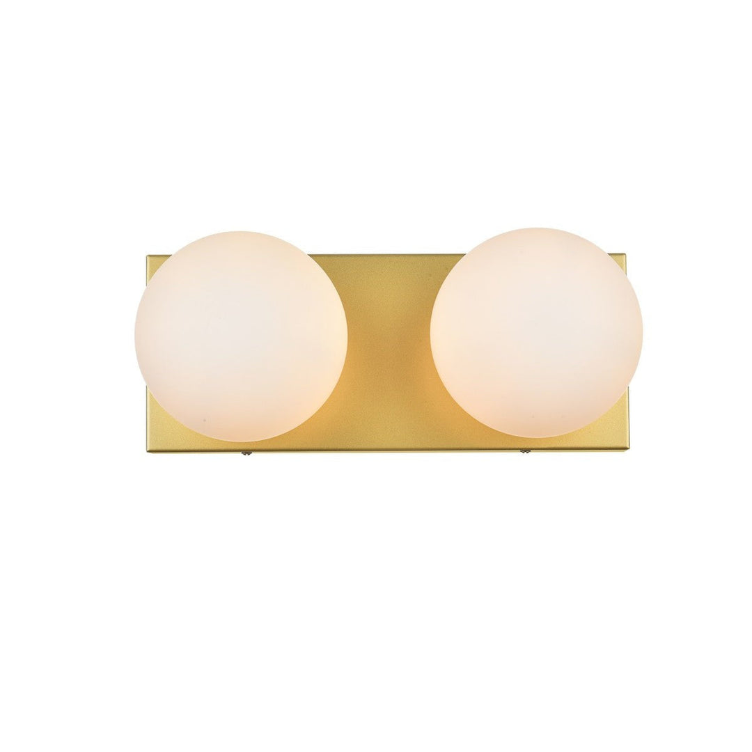 Elegant Jaylin LD7303W14BRA Bath Vanity Light 14 in. wide - Brass And Frosted White