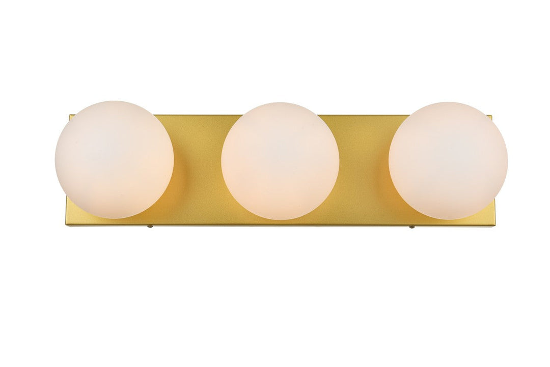 Elegant Jaylin LD7303W22BRA Bath Vanity Light 22 in. wide - Brass And Frosted White