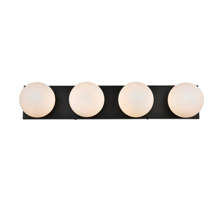 Elegant Jaylin LD7303W31BLK Bath Vanity Light 31 in. wide - Black And Frosted White