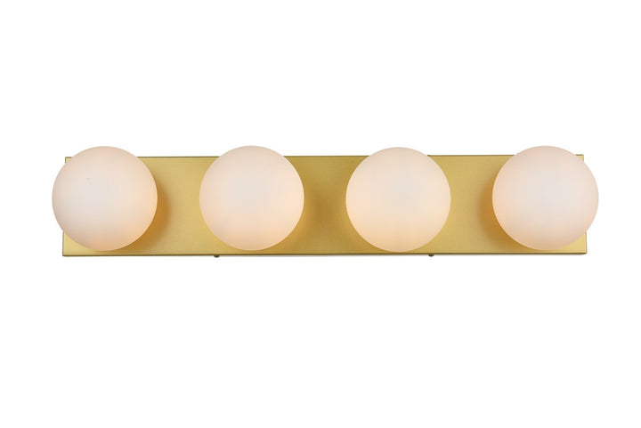 Elegant Jaylin LD7303W31BRA Bath Vanity Light 31 in. wide - Brass And Frosted White