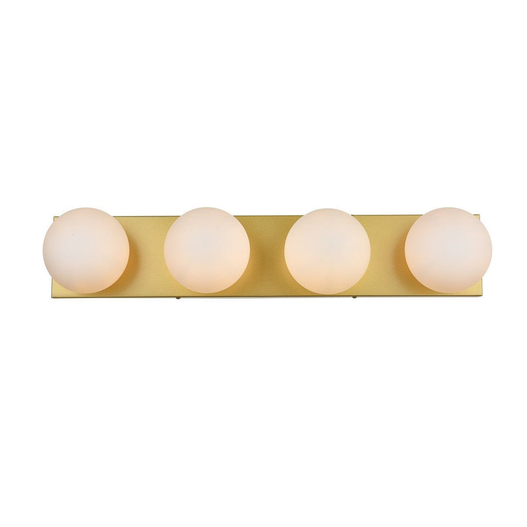 Elegant Jaylin LD7303W31BRA Bath Vanity Light 31 in. wide - Brass And Frosted White