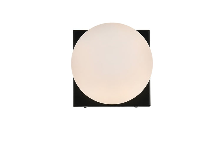 Elegant Jaylin LD7303W6BLK Bath Vanity Light 6 in. wide - Black And Frosted White