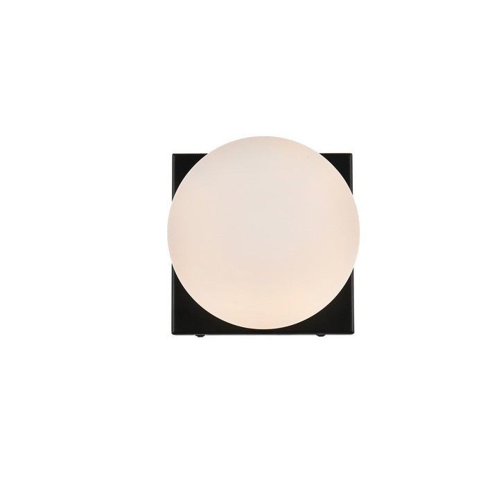 Elegant Jaylin LD7303W6BLK Bath Vanity Light 6 in. wide - Black And Frosted White