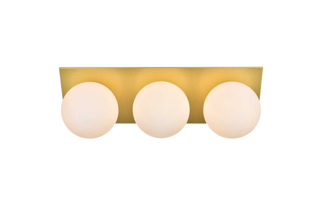 Elegant Jillian LD7304W22BRA Bath Vanity Light 22 in. wide - Brass And Frosted White