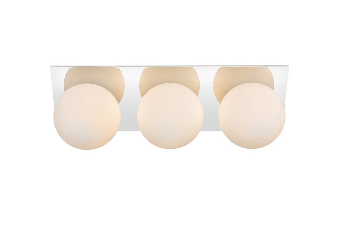 Elegant Jillian LD7304W22CH Bath Vanity Light 22 in. wide - Chrome And Frosted White