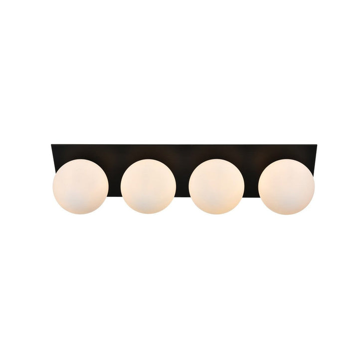 Elegant Jillian LD7304W29BLK Bath Vanity Light 29 in. wide - Black And Frosted White