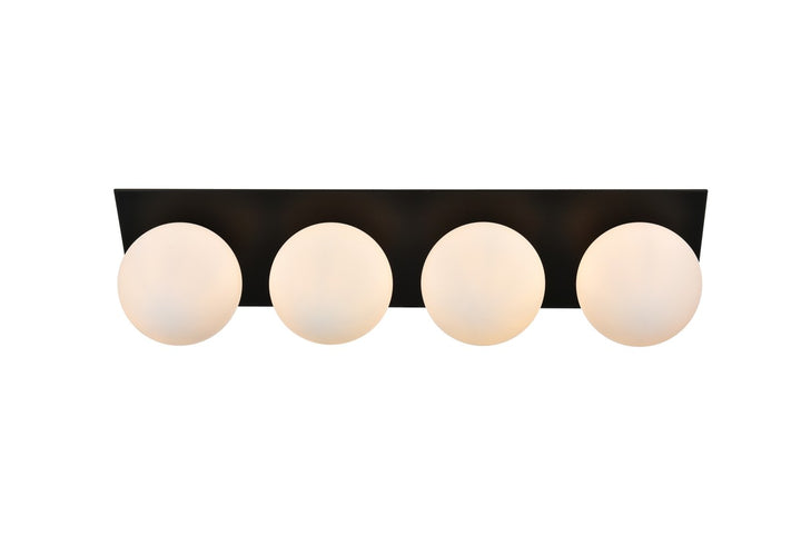 Elegant Jillian LD7304W29BLK Bath Vanity Light 29 in. wide - Black And Frosted White