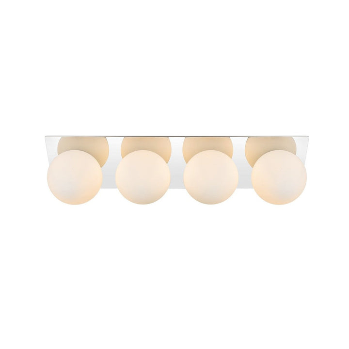 Elegant Jillian LD7304W29CH Bath Vanity Light 29 in. wide - Chrome And Frosted White