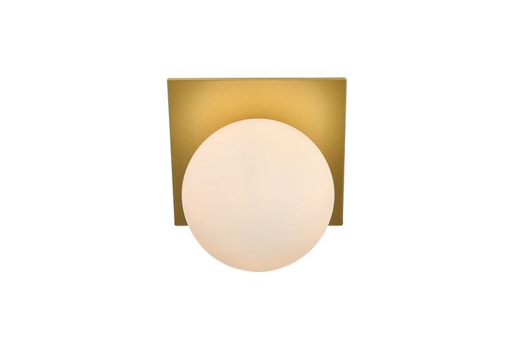 Elegant Jillian LD7304W7BRA Bath Vanity Light 7 in. wide - Brass And Frosted White